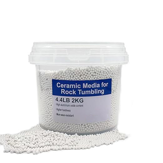 4.4 LBS Rock Tumbling Ceramic Pellets Filler Media for All Type Tumblers - Rock Tumbling Supplies Use with Rock Polishing Grit, Protects Rocks, Improves Tumbling, Reusable