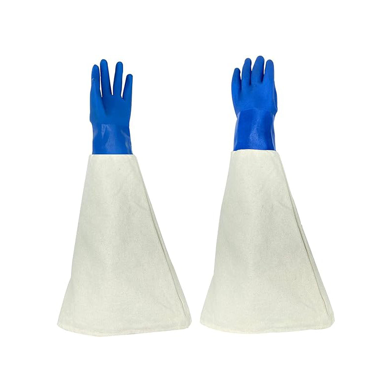 Sandblaster Canvas Rubber Gloves, 24.4” Sandblasting Work Protection Gloves for Sand Blaster Cabinet, Durable Sand Blasting Work Gloves