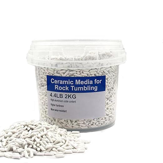 4.4 LBS Rock Tumbling Ceramic Pellets Filler Media for All Type Tumblers - Rock Tumbling Supplies Use with Rock Polishing Grit, Protects Rocks, Improves Tumbling, Reusable