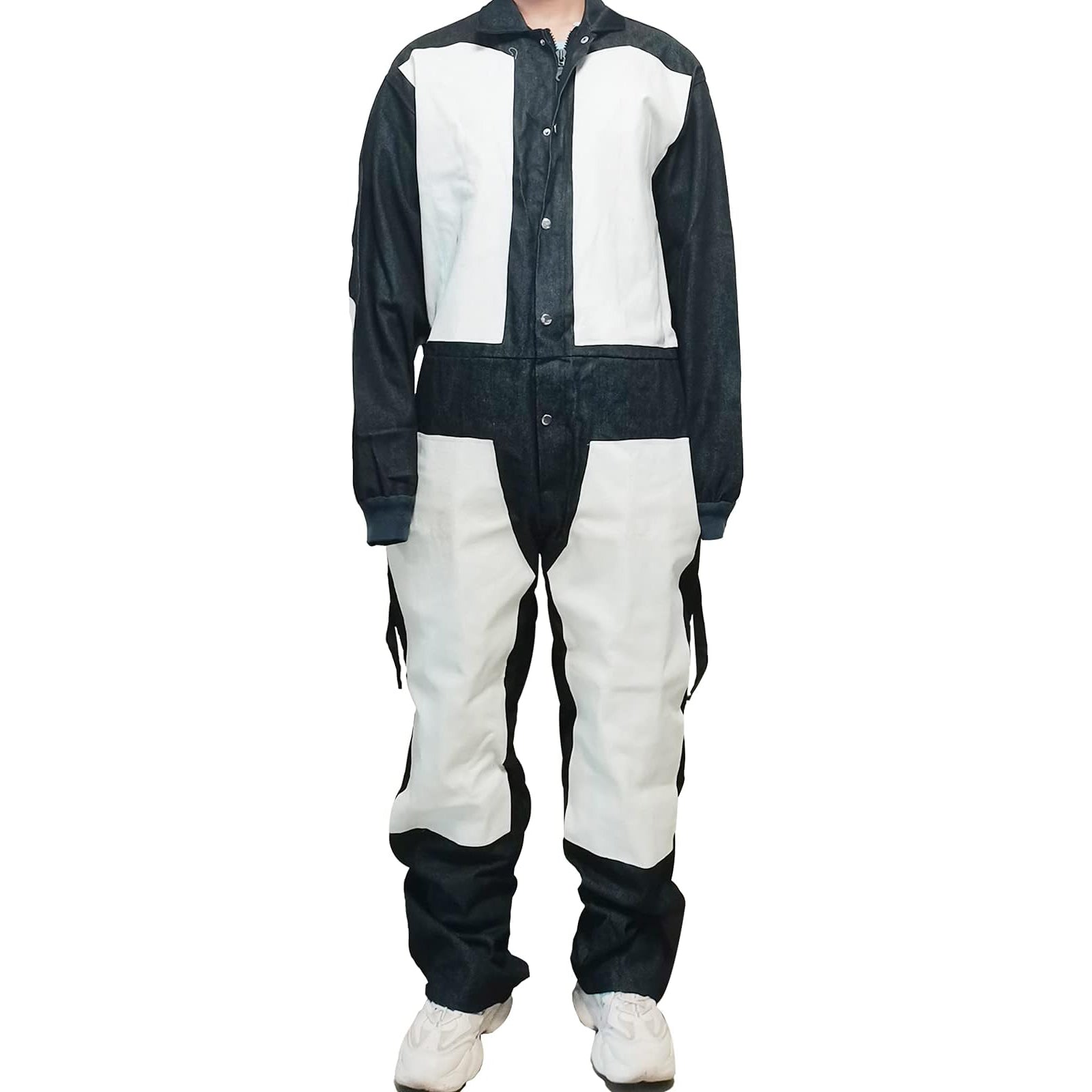 Heavy Duty Leather Blast Suit Spray Paint Protective Suit Sandblasting Protective Safety Work Overalls Blue