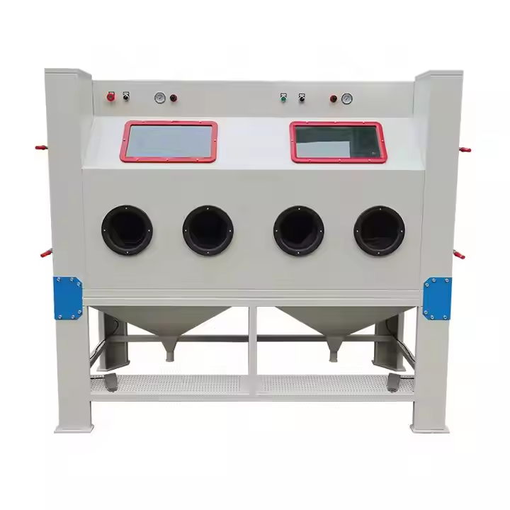 HOLDWIN-2024B-2A Duplex manual sand blasting cabinet dry sand blasting machine descaling and deplating