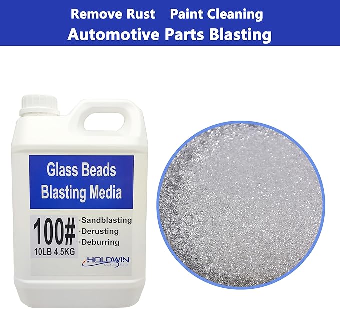 Glass Beads Blast Media Blast Cabinet Blasting Gun Sandblasting Abrasive Sandblaster Media-10LBS (10LBS/4.5KG)