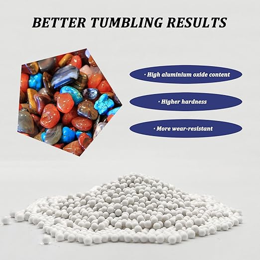 4.4 LBS Rock Tumbling Ceramic Pellets Filler Media for All Type Tumblers - Rock Tumbling Supplies Use with Rock Polishing Grit, Protects Rocks, Improves Tumbling, Reusable