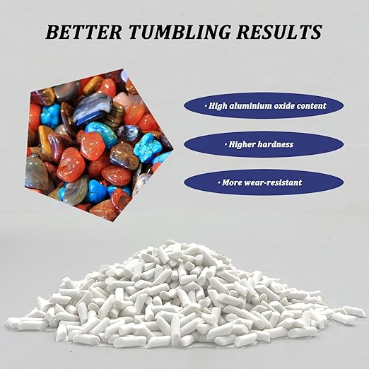 4.4 LBS Rock Tumbling Ceramic Pellets Filler Media for All Type Tumblers - Rock Tumbling Supplies Use with Rock Polishing Grit, Protects Rocks, Improves Tumbling, Reusable