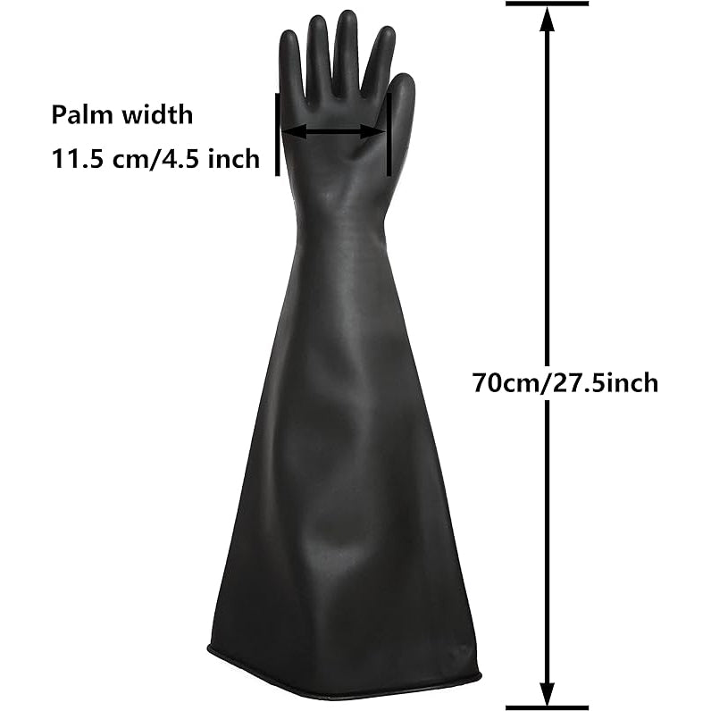 Heavy Duty Sandblasting Gloves 27.5" Rubber Gloves for Sandblaster Protective Safety Work Black Striped Gloves