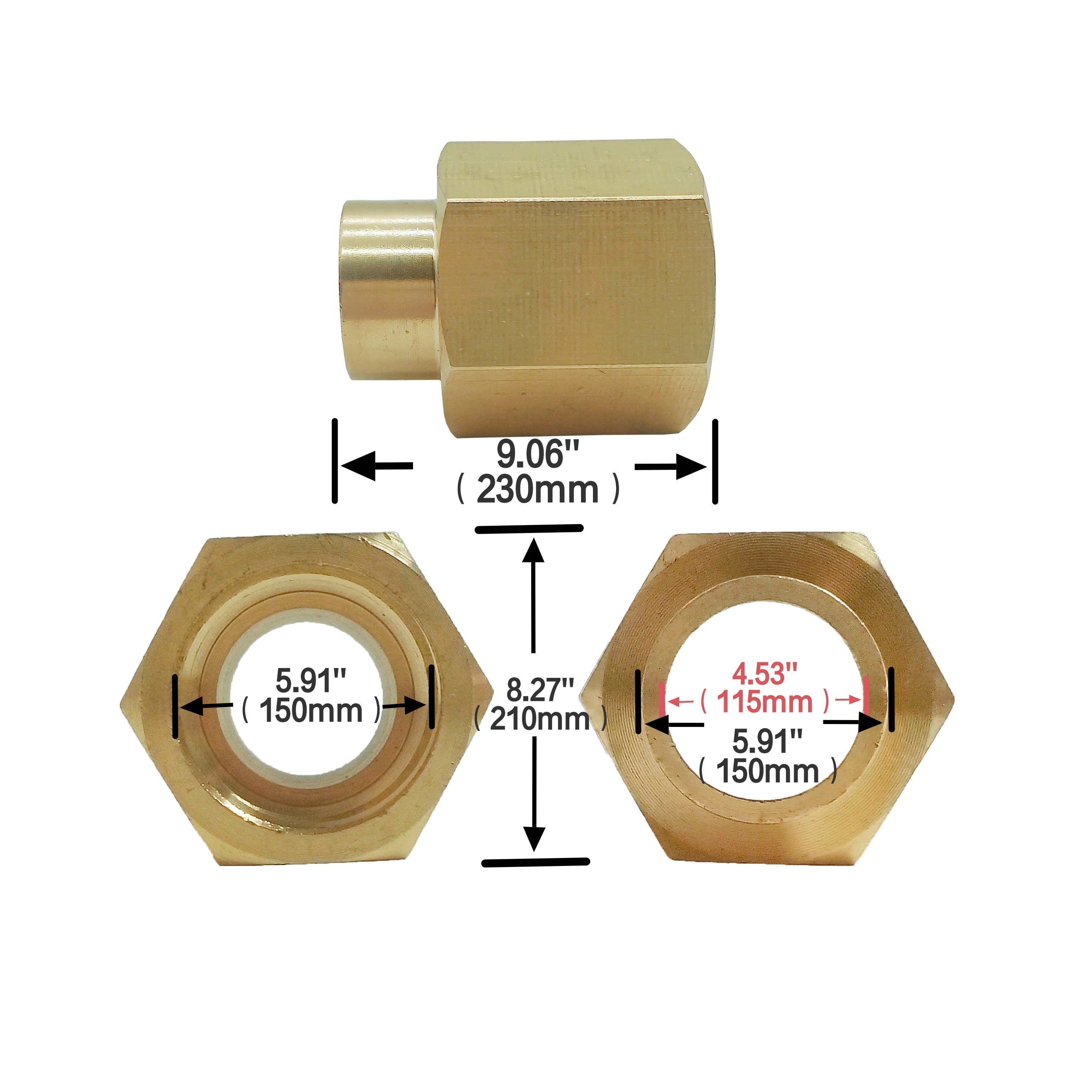 Ball Valve Fitting Valve Blasting Gun Ceramic Nozzle Adapter (2 pcs)