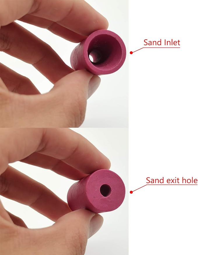 Sandblaster Gun Nozzles 10Pcs Tip Sand Blaster Replacement Cylinder Ceramic Abrasive Nozzles for Blasting (Pink)