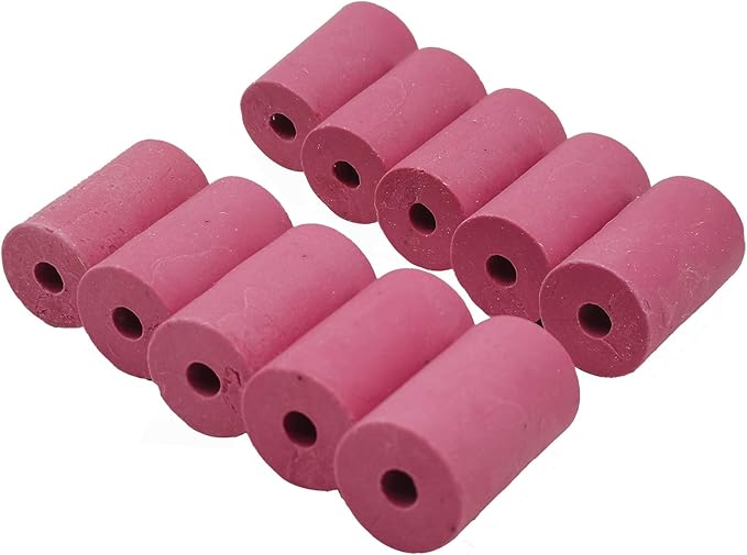 Sandblaster Gun Nozzles 10Pcs Tip Sand Blaster Replacement Cylinder Ceramic Abrasive Nozzles for Blasting (Pink)