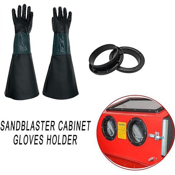 Sandblasting Gloves 23.6" Rubber Gloves for Sandblaster Cabinets Sand Blaster Gloves Kits