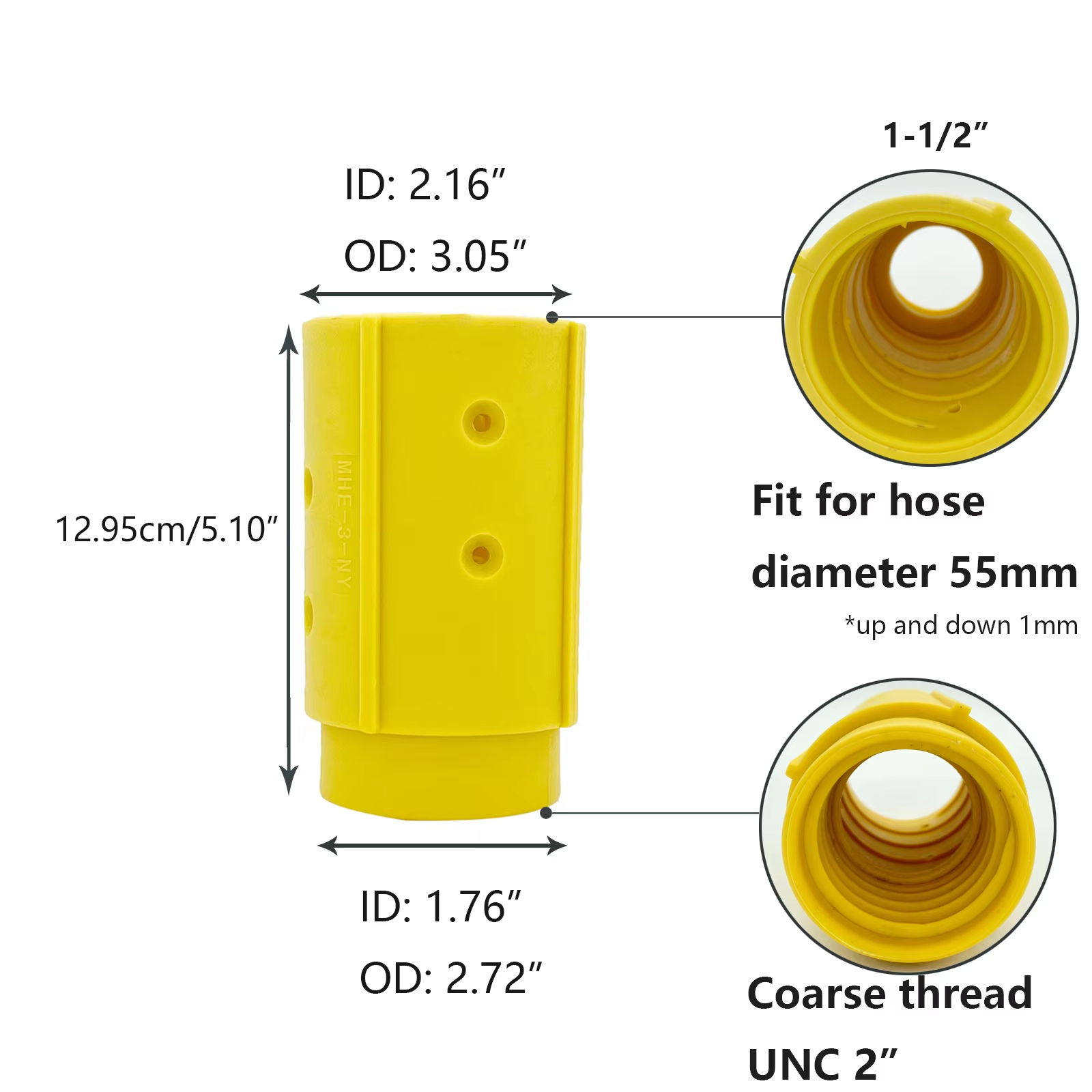 HOLDWIN Yellow Nylon sand blast hose coupling blasting Nozzle holder sandblast pot parts Pipe quick coupling quick connector