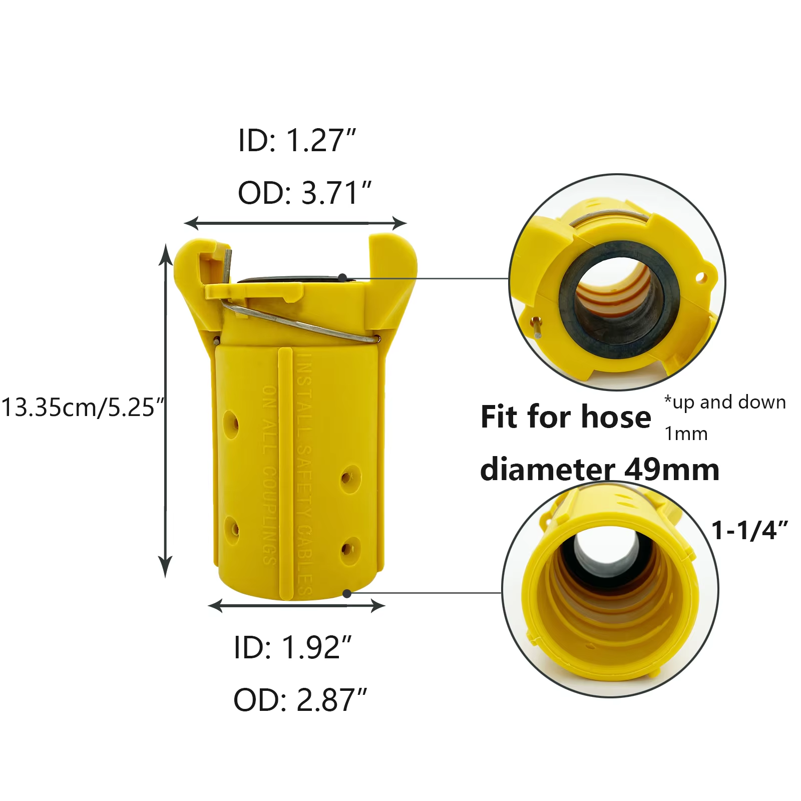 HOLDWIN Yellow Nylon sand blast hose coupling blasting Nozzle holder sandblast pot parts Pipe quick coupling quick connector